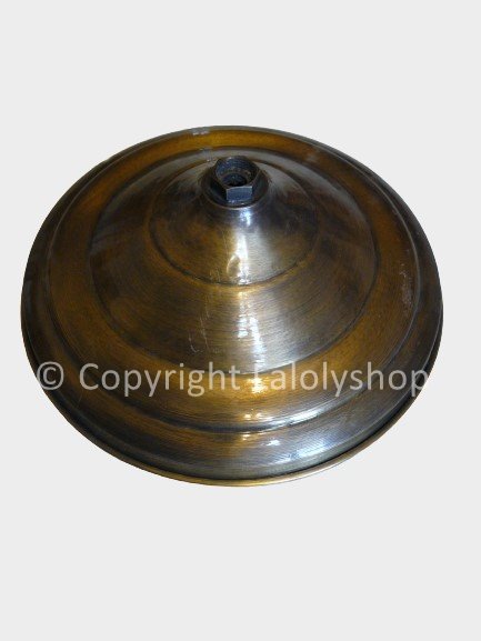 Pommeau de douche façonné artisanalement, à la main, en cuivre patiné bronze, diamètre 25 cm